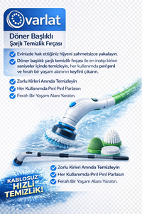 Şarjlı Döner Başlıklı Derin Temizlik Fırçası – Mutlu Ev Hijyeni 3